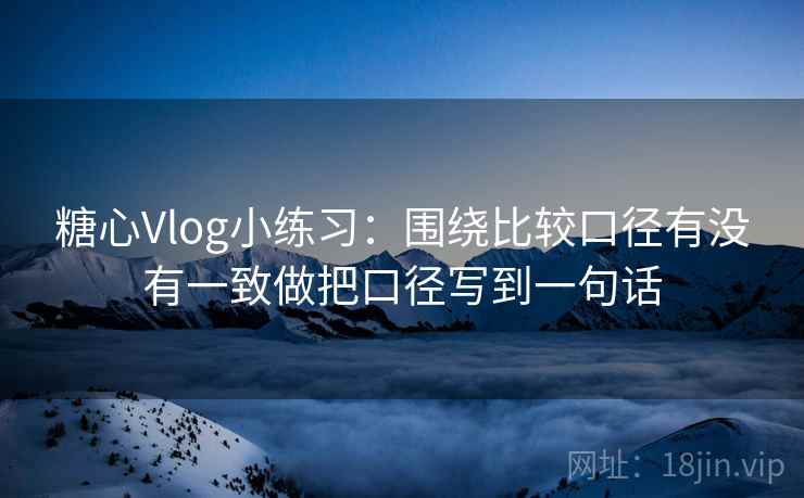 糖心Vlog小练习：围绕比较口径有没有一致做把口径写到一句话